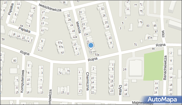 Łódź, Mencla Bernarda Wojciecha, 1, mapa Łodzi