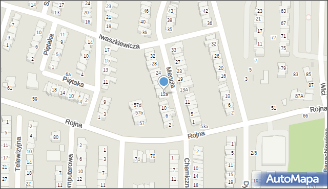 Łódź, Mencla Bernarda Wojciecha, 12a, mapa Łodzi