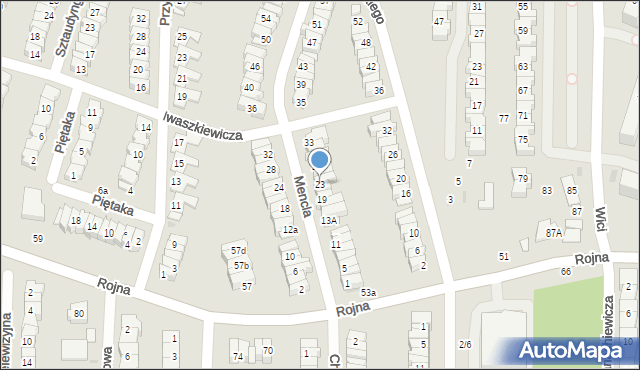 Łódź, Mencla Bernarda Wojciecha, 23, mapa Łodzi