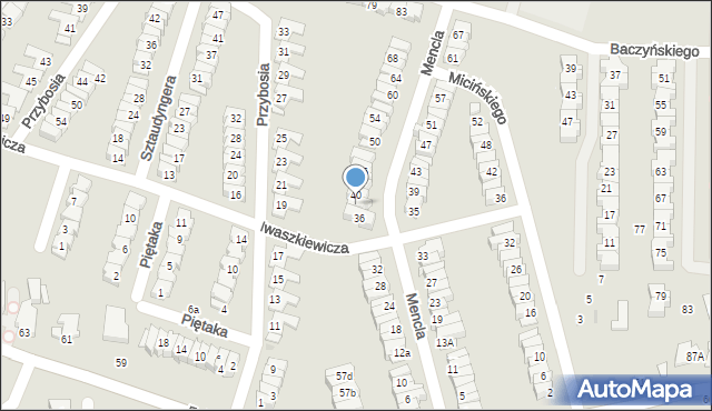 Łódź, Mencla Bernarda Wojciecha, 38, mapa Łodzi