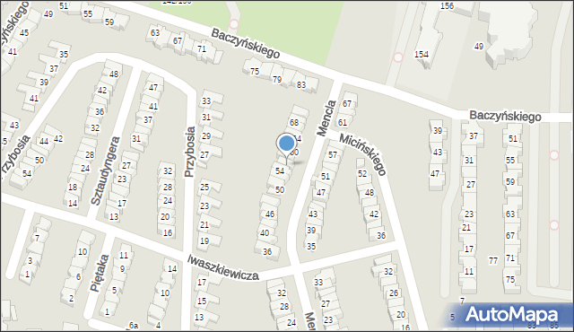 Łódź, Mencla Bernarda Wojciecha, 56, mapa Łodzi