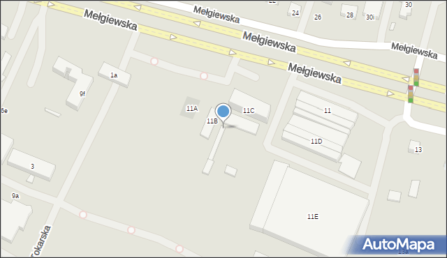 Lublin, Mełgiewska, 11h, mapa Lublina