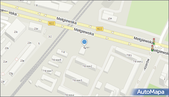 Lublin, Mełgiewska, 7a, mapa Lublina