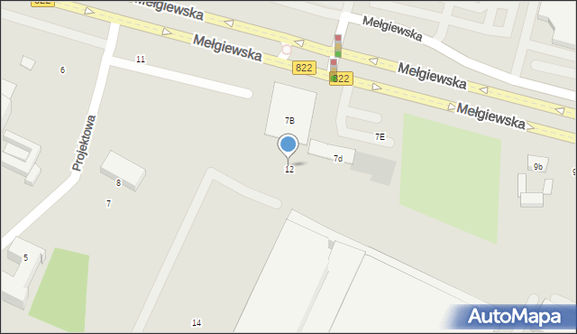 Lublin, Mełgiewska, 12, mapa Lublina