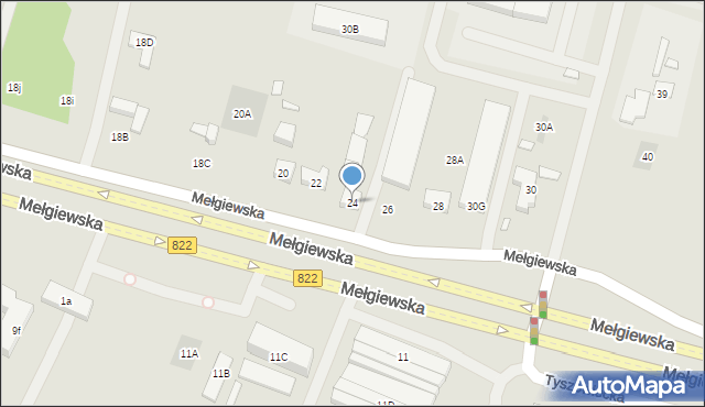 Lublin, Mełgiewska, 24, mapa Lublina