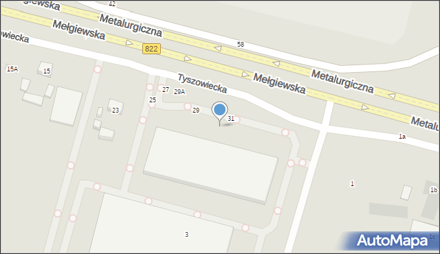 Lublin, Mełgiewska, 31A, mapa Lublina