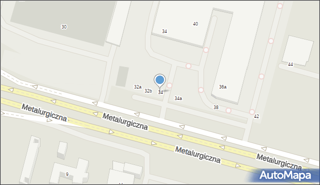 Lublin, Metalurgiczna, 34, mapa Lublina