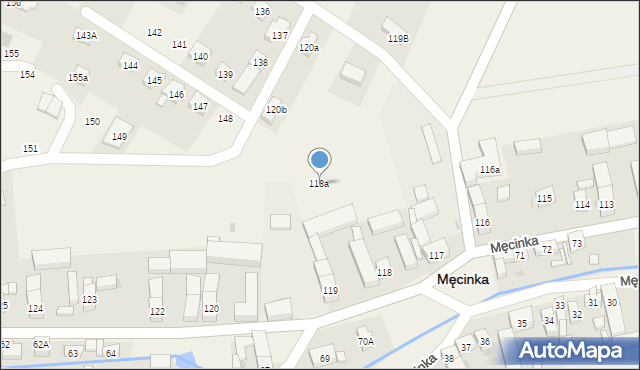 Męcinka, Męcinka, 118a, mapa Męcinka