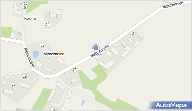 Męczennice, Męczennice, 18, mapa Męczennice