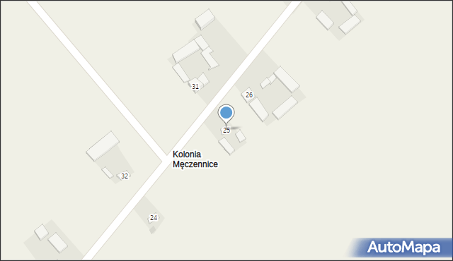 Męczennice, Męczennice, 25, mapa Męczennice