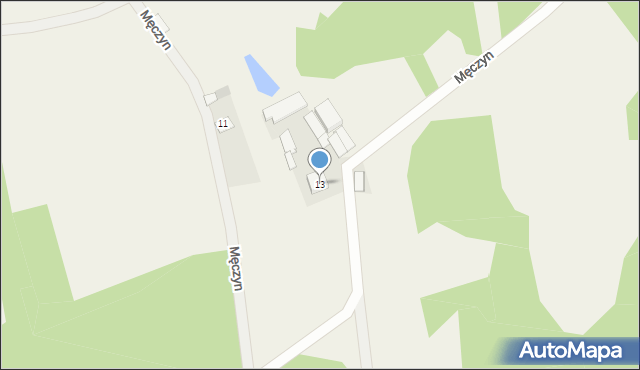 Męczyn, Męczyn, 13, mapa Męczyn