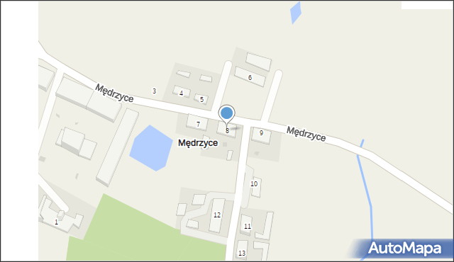 Mędrzyce, Mędrzyce, 8, mapa Mędrzyce