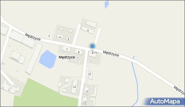 Mędrzyce, Mędrzyce, 9, mapa Mędrzyce