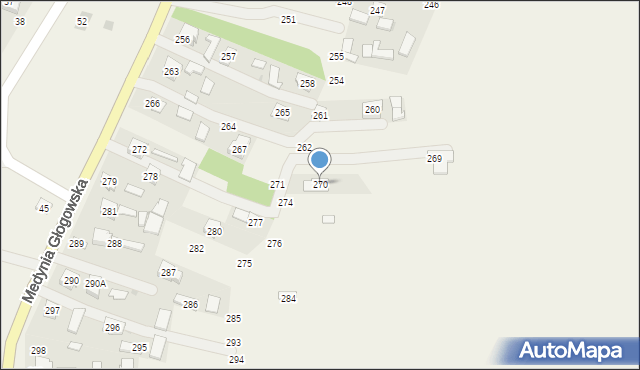 Medynia Głogowska, Medynia Głogowska, 270, mapa Medynia Głogowska