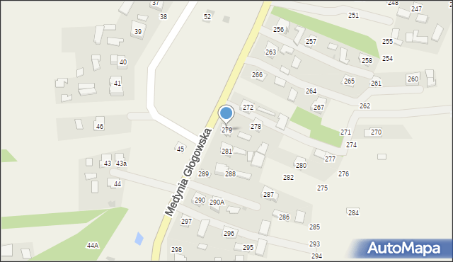 Medynia Głogowska, Medynia Głogowska, 279, mapa Medynia Głogowska