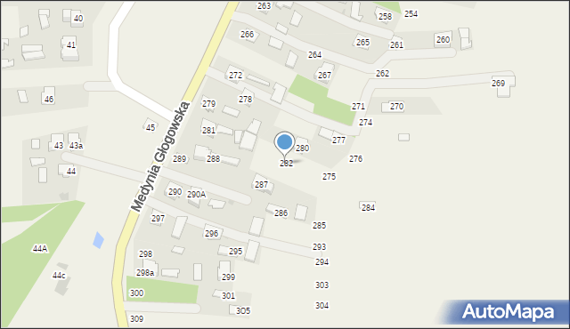 Medynia Głogowska, Medynia Głogowska, 282, mapa Medynia Głogowska