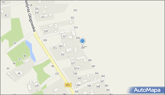 Medynia Głogowska, Medynia Głogowska, 334, mapa Medynia Głogowska