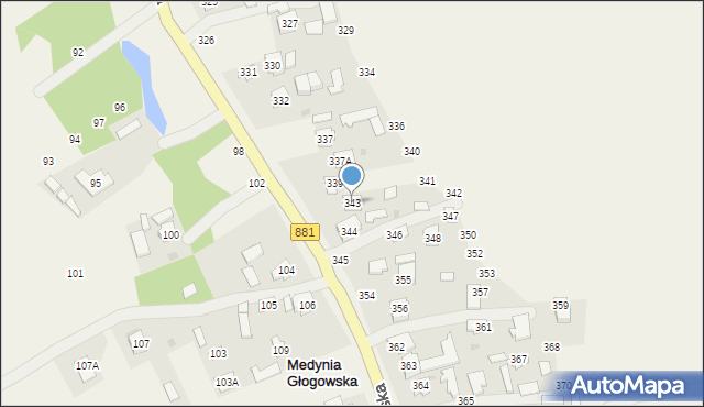 Medynia Głogowska, Medynia Głogowska, 343, mapa Medynia Głogowska