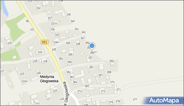 Medynia Głogowska, Medynia Głogowska, 353, mapa Medynia Głogowska