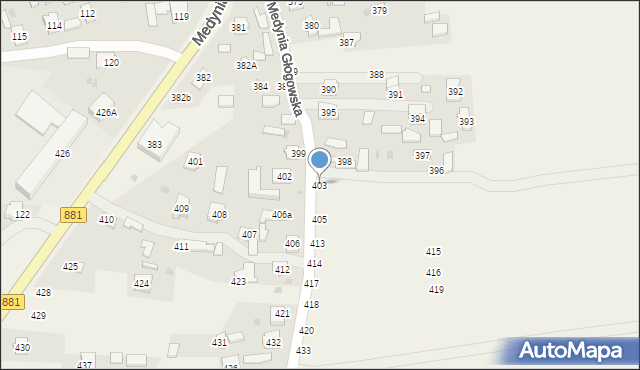 Medynia Głogowska, Medynia Głogowska, 403, mapa Medynia Głogowska