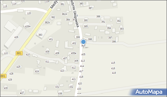 Medynia Głogowska, Medynia Głogowska, 404, mapa Medynia Głogowska