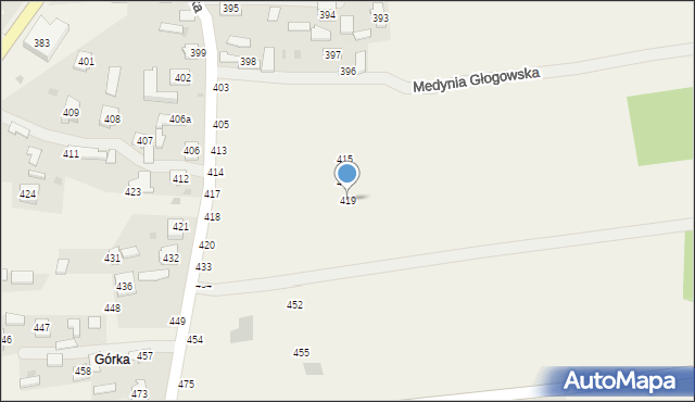 Medynia Głogowska, Medynia Głogowska, 419, mapa Medynia Głogowska