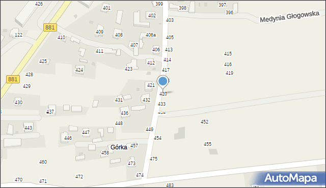 Medynia Głogowska, Medynia Głogowska, 420, mapa Medynia Głogowska