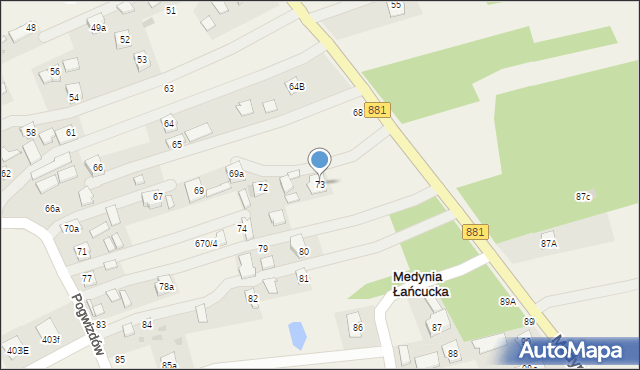 Medynia Łańcucka, Medynia Łańcucka, 73, mapa Medynia Łańcucka