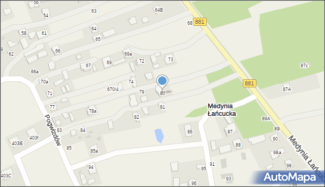 Medynia Łańcucka, Medynia Łańcucka, 80, mapa Medynia Łańcucka