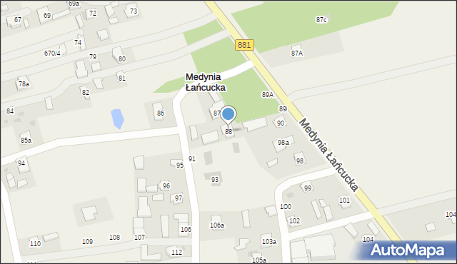 Medynia Łańcucka, Medynia Łańcucka, 88, mapa Medynia Łańcucka
