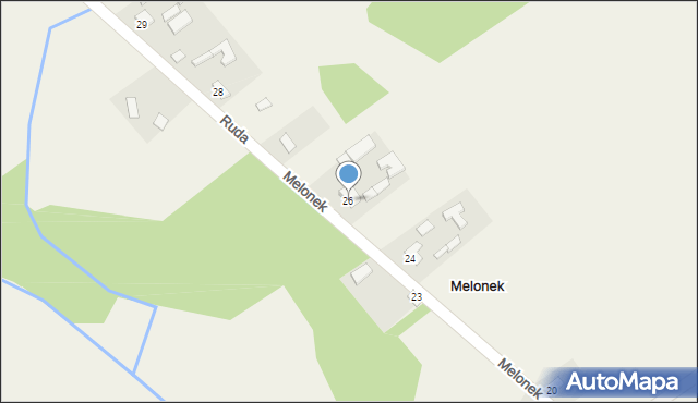 Melonek, Melonek, 26, mapa Melonek