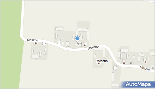 Meszno, Meszno, 15, mapa Meszno