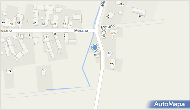 Meszno, Meszno, 68, mapa Meszno