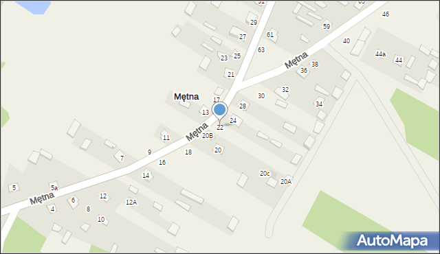 Mętna, Mętna, 22, mapa Mętna