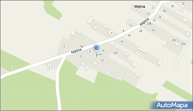 Mętna, Mętna, 8, mapa Mętna