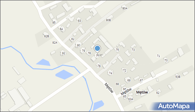 Mętów, Mętów, 77, mapa Mętów
