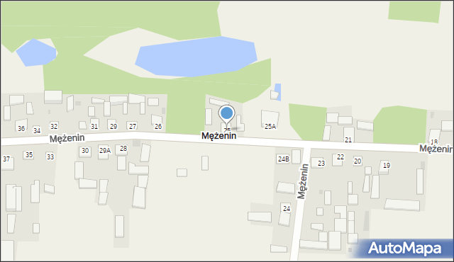 Mężenin, Mężenin, 25, mapa Mężenin