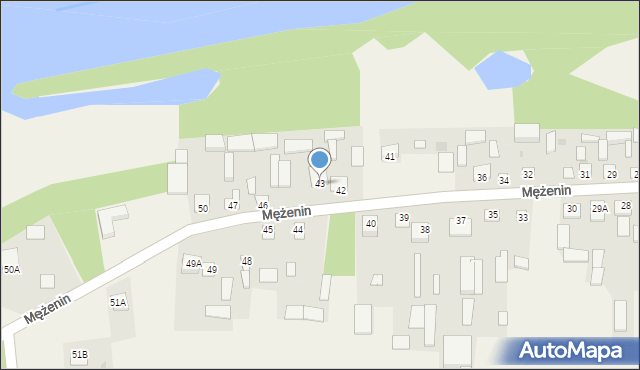 Mężenin, Mężenin, 43, mapa Mężenin