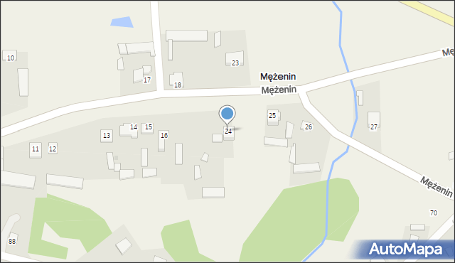 Mężenin, Mężenin, 24, mapa Mężenin