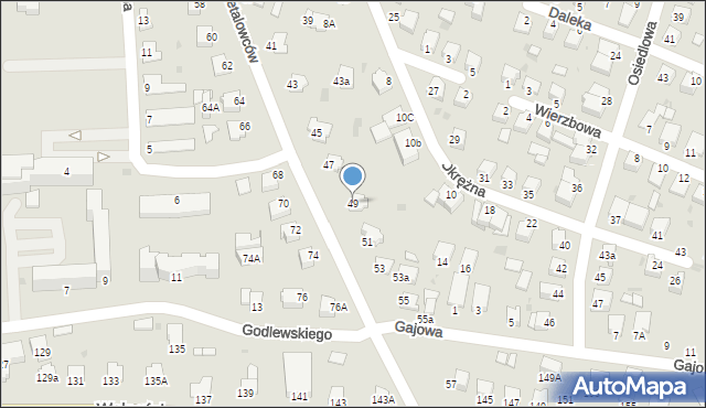 Mielec, Metalowców, 49, mapa Mielca