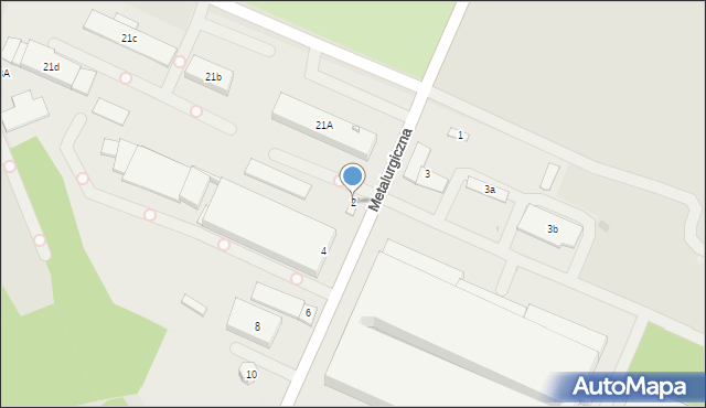 Myszków, Metalurgiczna, 2, mapa Myszków