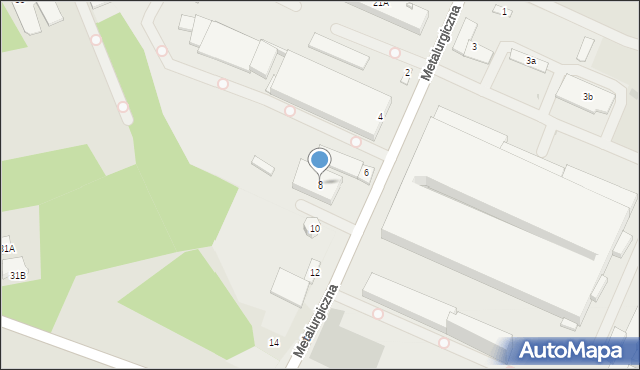 Myszków, Metalurgiczna, 8, mapa Myszków