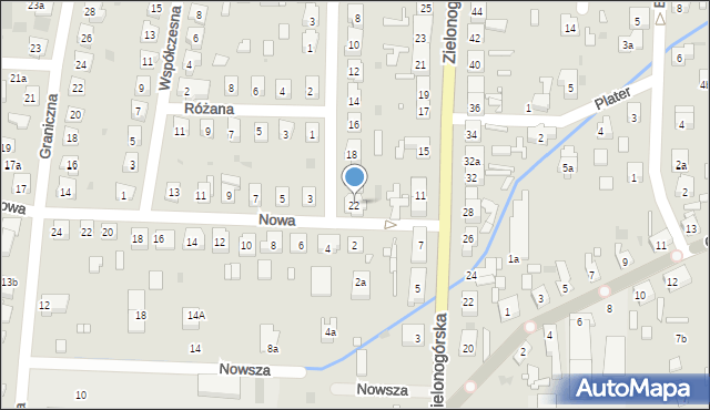 Nowa Sól, Metalowca, 22, mapa Nowa Sól