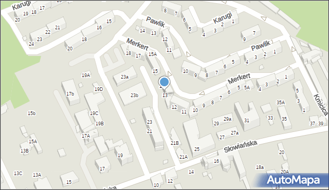 Nysa, Merkert Marii, 13, mapa Nysy