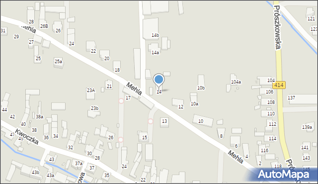 Opole, Mehla Franciszka, 14, mapa Opola