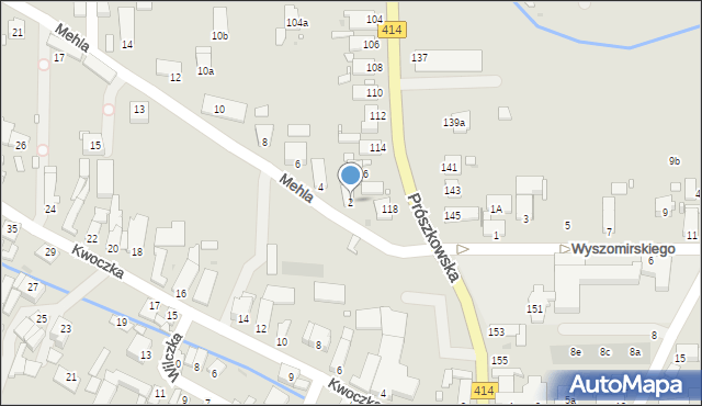 Opole, Mehla Franciszka, 2, mapa Opola