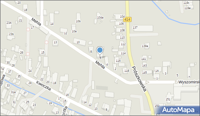 Opole, Mehla Franciszka, 6, mapa Opola