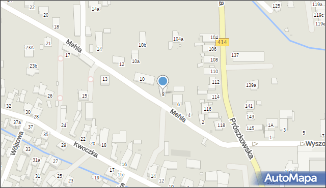 Opole, Mehla Franciszka, 8, mapa Opola