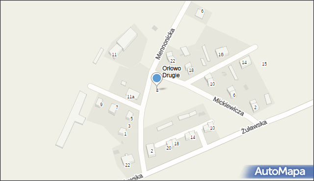 Orłowo, Mennonicka, 4, mapa Orłowo