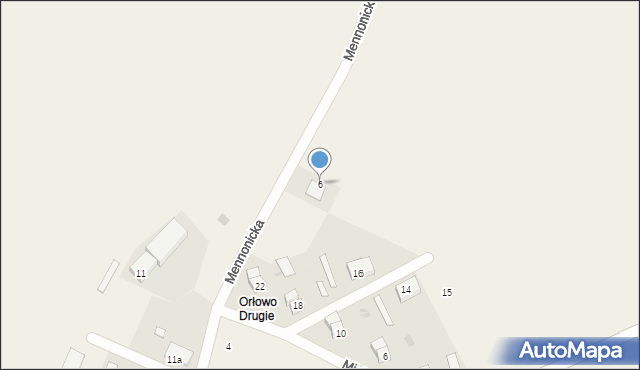 Orłowo, Mennonicka, 6, mapa Orłowo